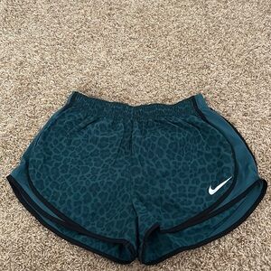 Dark teal leopard Nike dri-fit shorts